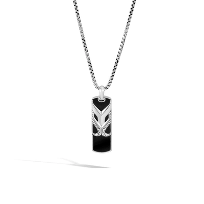 John Hardy Asli Classic Chain Dog Tag Necklace In Black Onyx