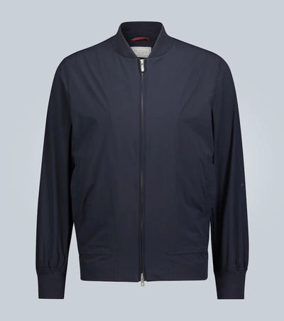 Brunello Cucinelli Technical Zip-up Jacket In Blue