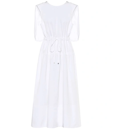 Tibi Organic-cotton Caped Midi Dress In White