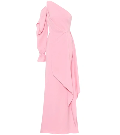 Roland Mouret Santorini One-shoulder Crêpe Dress In Pink