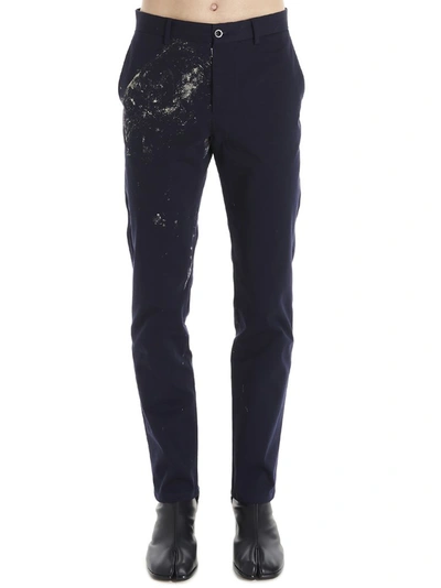 Maison Margiela Hand Painted Trousers In Blue