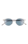 Salt Spencer 48mm Polarized Round Sunglasses In Smoke Grey/ Blue