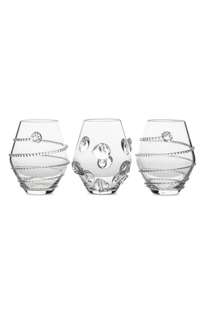 Juliska 3-piece Amalia & Florence Assorted Mini Glass Vases In Transparent