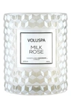 Voluspa Roses Icon Cloche Cover Candle, 8.5 oz In Milk Rose