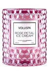 Voluspa Roses Icon Cloche Cover Candle, 8.5 oz In Rose Petal Ice Cream