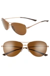 Smith Langley 60mm Chromapop™ Polarized Aviator Sunglasses In Matte Rose Gold/ Brown