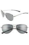 Smith Langley 60mm Chromapop™ Polarized Aviator Sunglasses In Dark Ruthenium/ Grey