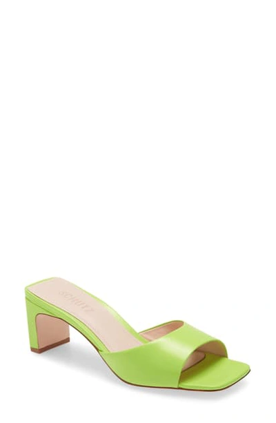 Schutz Queliana Slide Sandal In Wild Lime Leather
