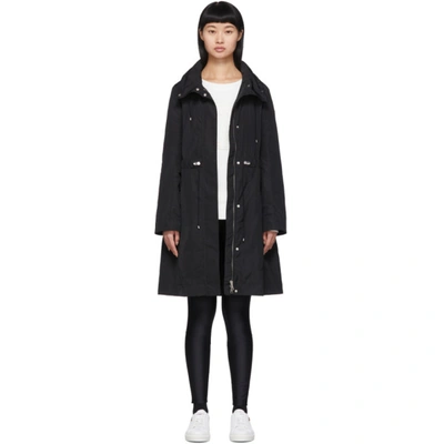 Moncler Malachite Long Rain Coat In Black