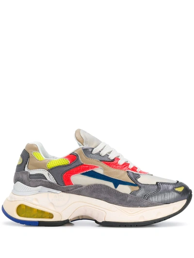 Premiata Panelled Chunky Sole Sneakers In Multicolor