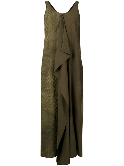 Uma Wang Panelled Maxi Dress In Brown