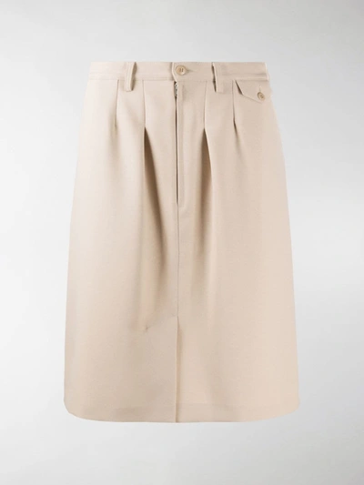 Random Identities Officer Graphic-print Skirt In Neutrals