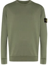 Stone Island Logo-appliqued Sweatshirt In Green