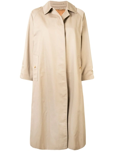 Pre-owned Burberry 1990s Single-breasted Trench Coat In Brown