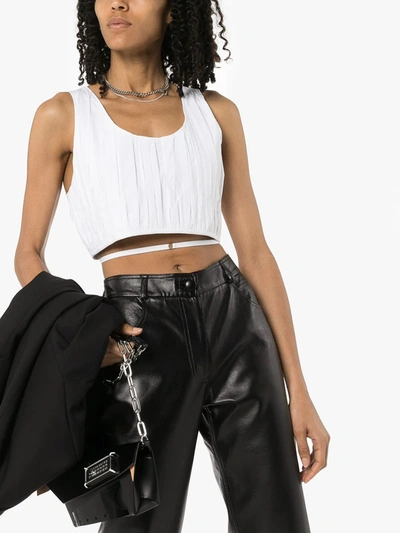 Markoo Pleated Crop Top In White