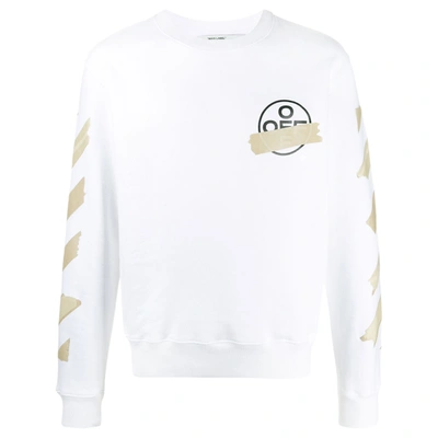 Pre-owned Off-white Tape Diag Arrows Sweatshirt White/beige
