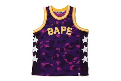 Pre-owned Bape Color Camo Basketball Tank Top (ss20) Purple