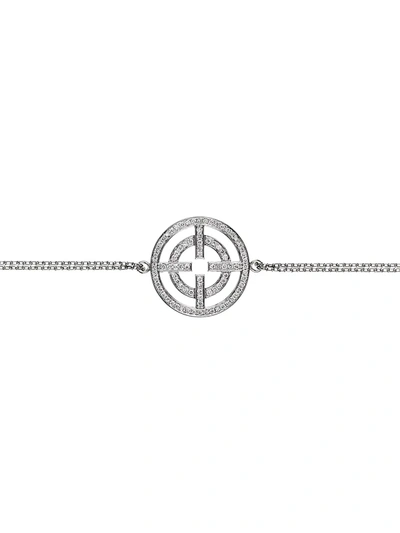 Akillis 18k White Gold & Full Diamond Pav Pendant Bracelet