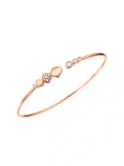 Akillis Python 18k Rose Gold & Diamond Flexible Bangle Bracelet