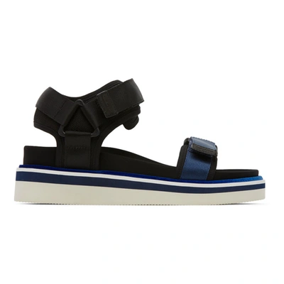 See By Chloé See By Chloe Black And Blue Sporty Sandals In 999 Ribbon