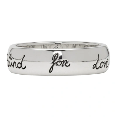 Gucci Silver 'blind For Love' Ring In Black,silver Tone
