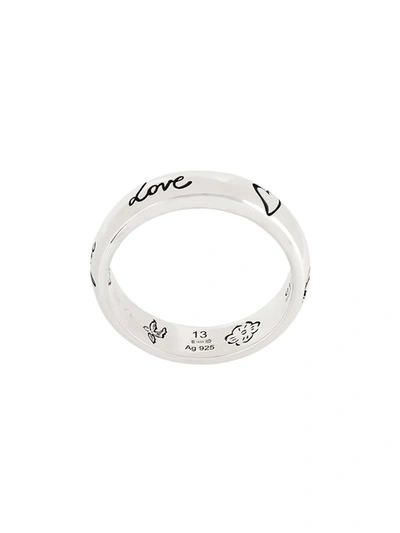 Gucci Blind For Love 5mm Sterling Silver Band Ring