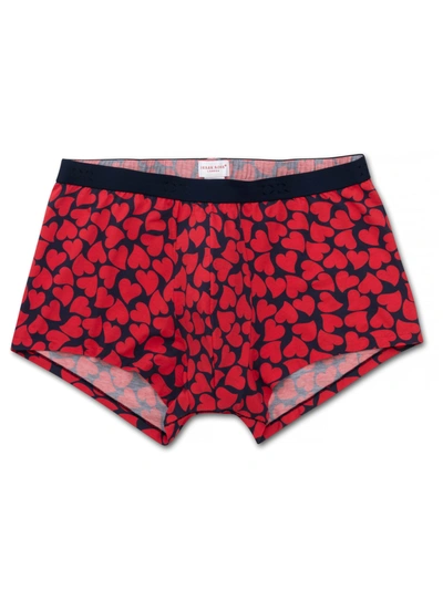 Derek Rose Heart-print Stretch-cotton Boxer Briefs In Red