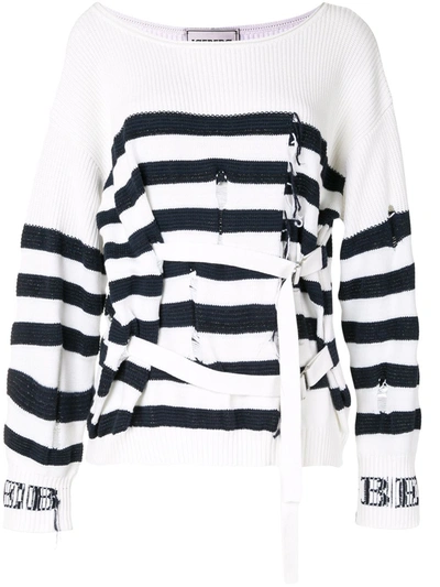 Iceberg Ripped Belted Jumper In White