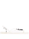 Karl Lagerfeld Jelly Karl Ikonik Transparent Thong Sandal In Trasparente