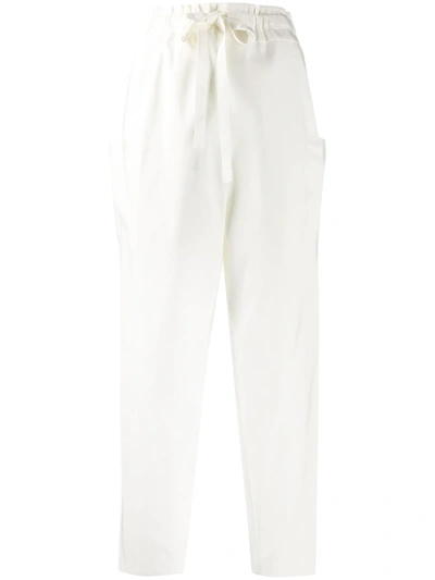 Maison Rabih Kayrouz Side-pocket Tapered Trousers In White