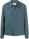 Lemaire Pointed-collar Shirt Jacket In Blue