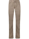 Jacob Cohen Straight Leg Trousers In Brown