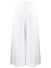 D-exterior Stretch-knit Wide Leg Culottes In White