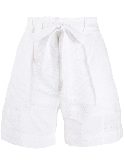 Polo Ralph Lauren Broderie Anglaise Cotton Shorts In White