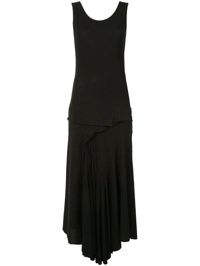 Yohji Yamamoto Asymmetrical Sleeveless Dress In Black