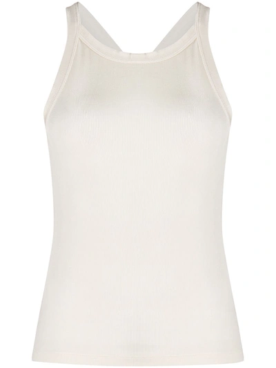 Pinko Racer Back Fitted Vest In Neutrals