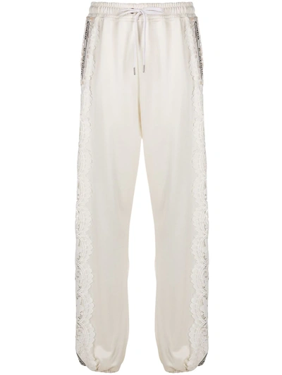 Pinko Lace Panel Track Trousers In White