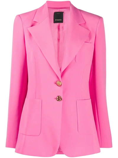 Pinko Single Breasted Blazer In Pink