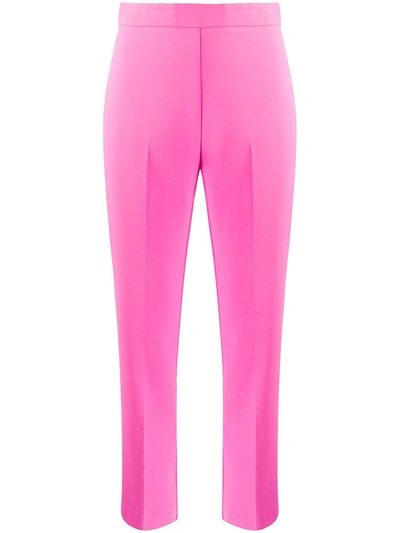 Pinko Cropped High Waisted Trousers In Pink