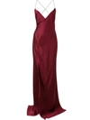 Michelle Mason Wrap-front Evening Dress In Red