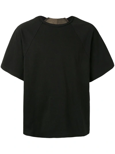 Ziggy Chen Layered Raglan-sleeved T-shirt In Black