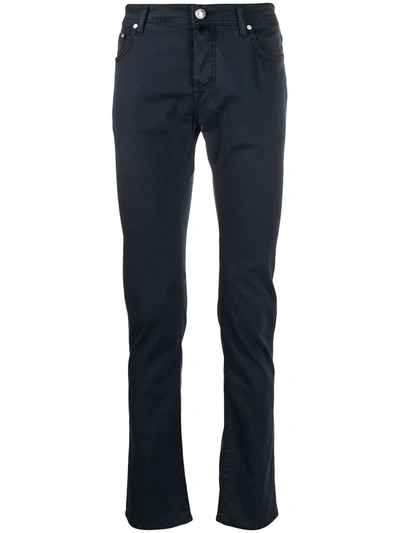 Jacob Cohen Low-top Slim-fit Trousers In Blue