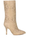 Paris Texas Snake Embossed 105mm Boots In Neutrals