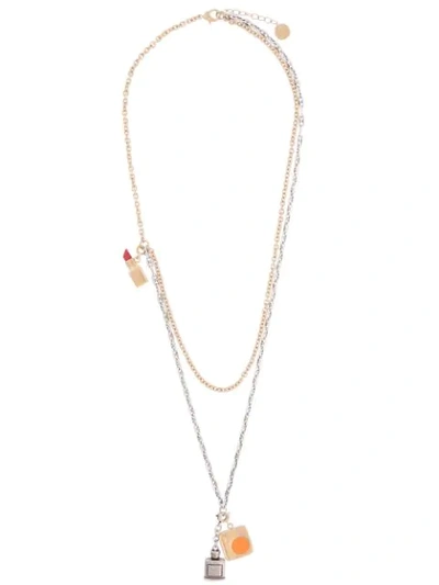 Ports 1961 Make-up Charms Necklace In Gold
