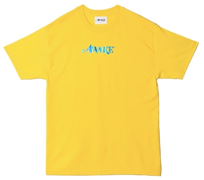 Pre-owned Awake  Metallic Foil Logo Tee Yellow