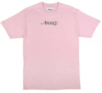 Pre-owned Awake  Metallic Foil Logo Tee Pink