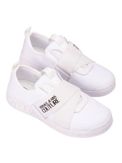 Versace Jeans Couture Branded Strap Slip-on In White