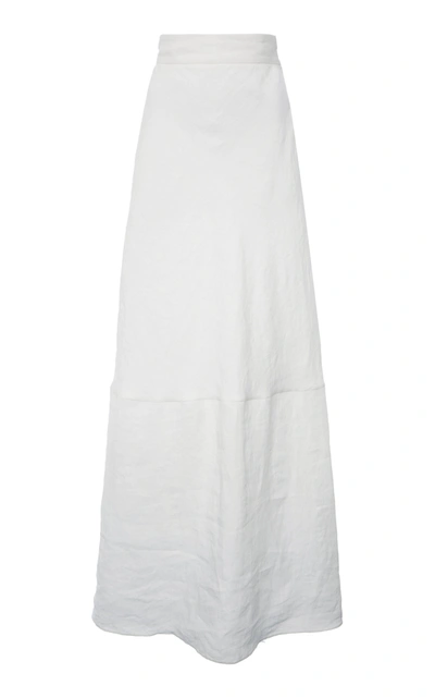 Miu Miu Women's High-rise Linen Maxi Skirt In White