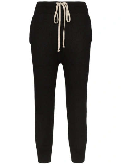 Rick Owens Cropped Cashmere Joggers In Black