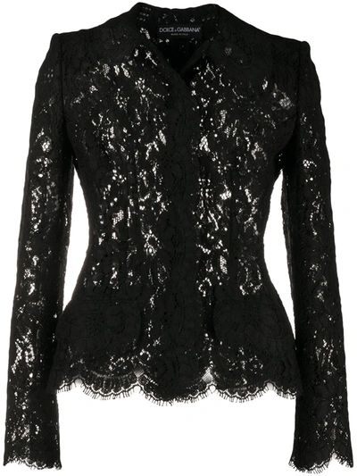 Dolce & Gabbana Lace Button-front Top In Black